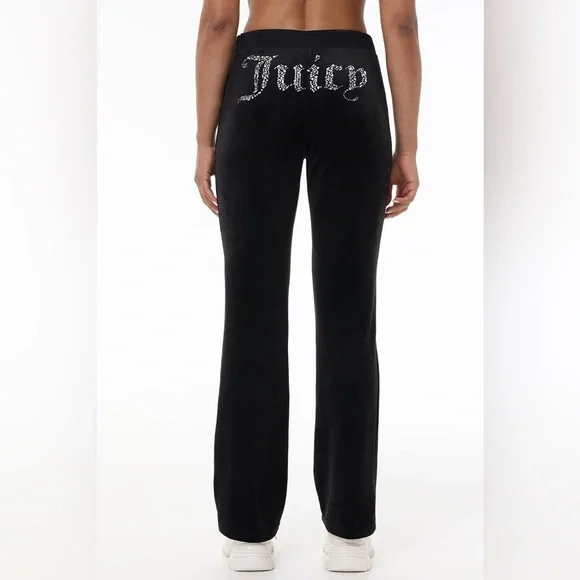 NWT Juicy Couture MIXED CRYSTALS VELOUR TRACK PANTS S J4 - Picture 1 of 8